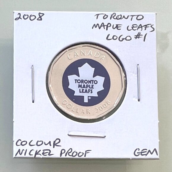 2008 Toronto Maple Leafs Coloured Nickel Proof Logos 1 & 2 Loons! - Picture 3 of 16
